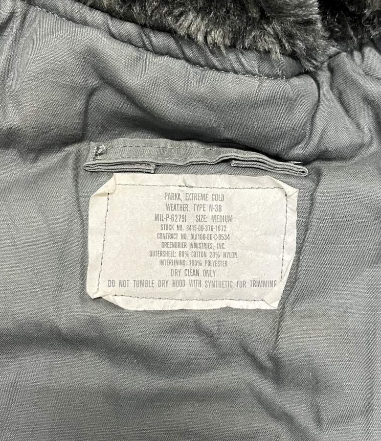 画像2: 80'S アメリカ軍 USAF "MIL-P-6279J" コットン/ナイロン N-3B TALONジップ (VINTAGE)