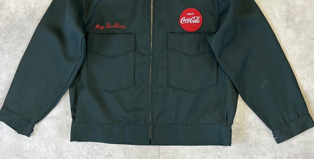 画像: 70'S RIVERSIDE MASTERBILT レーヨン ドリズラージャケット ダークグリーン TALONジップ (DEADSTOCK)