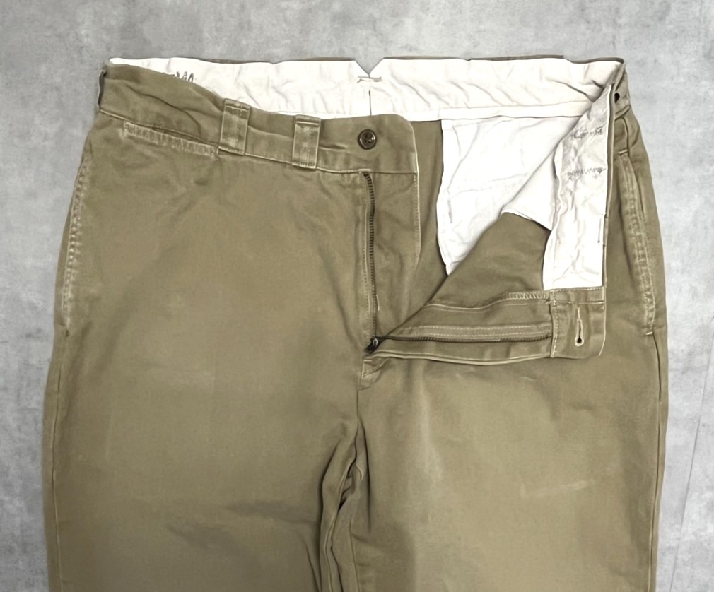 画像: 90'S RALPH LAUREN "犬ロゴ" ノープリーツ チノパンツ タン (VINTAGE)