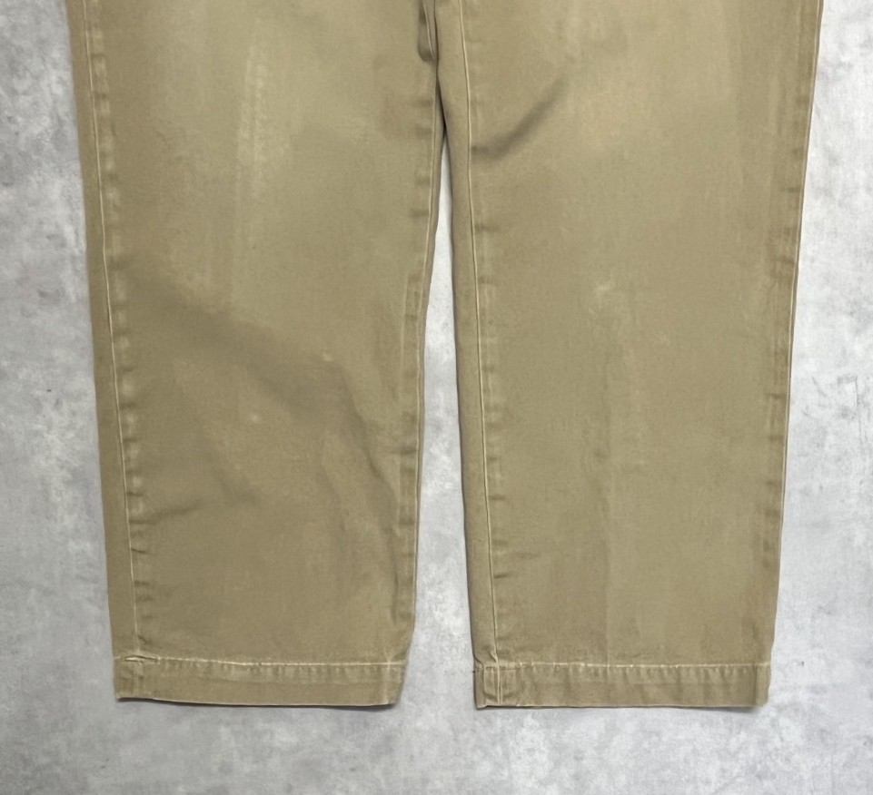 画像: 90'S RALPH LAUREN "犬ロゴ" ノープリーツ チノパンツ タン (VINTAGE)