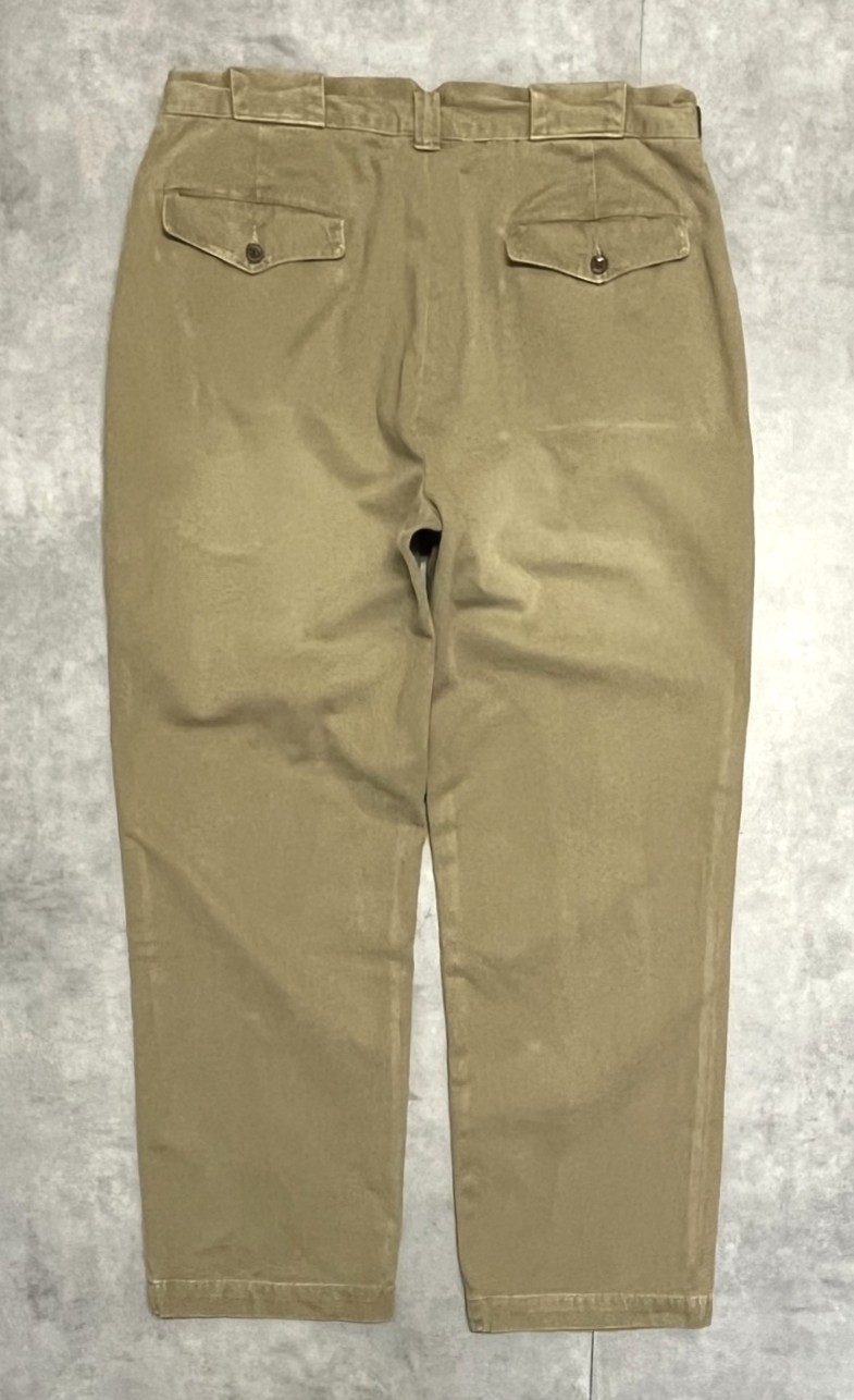 画像4: 90'S RALPH LAUREN "犬ロゴ" ノープリーツ チノパンツ タン (VINTAGE)