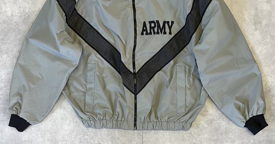 画像: アメリカ軍 US ARMY IPFU ナイロン トレーニングジャケット グレー/ブラック (VINTAGE)