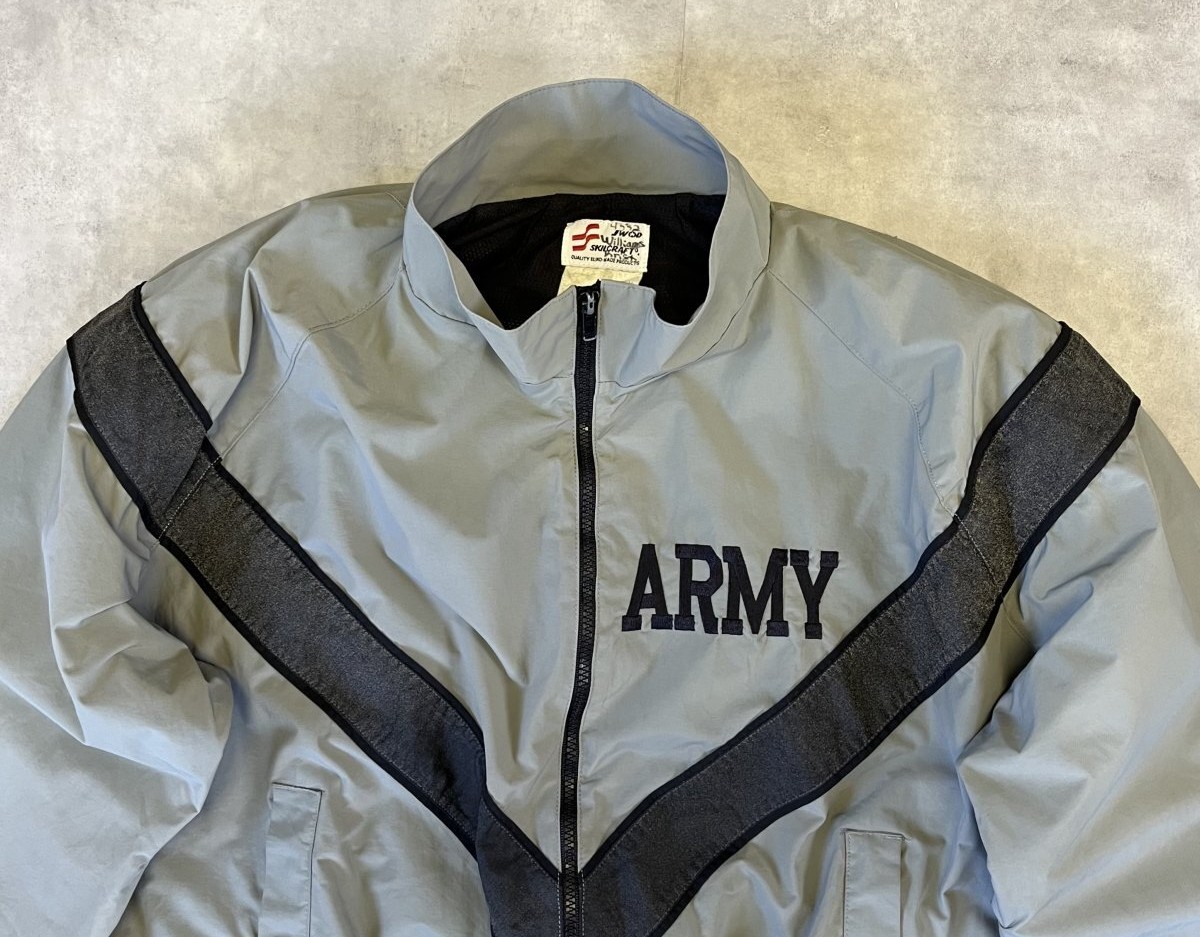 画像: アメリカ軍 US ARMY IPFU ナイロン トレーニングジャケット グレー/ブラック (VINTAGE)