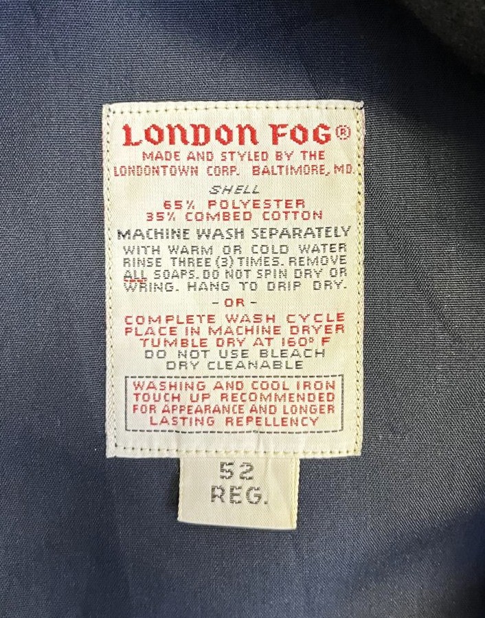 画像6: 70'S LONDON FOG ライナー付きドリズラージャケット TALONジップ ネイビー USA製 (VINTAGE)