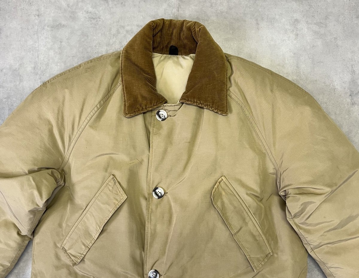画像: 70'S LL Bean "TMタグ" 襟コーデュロイ グースダウンジャケット タン USA製 (VINTAGE)