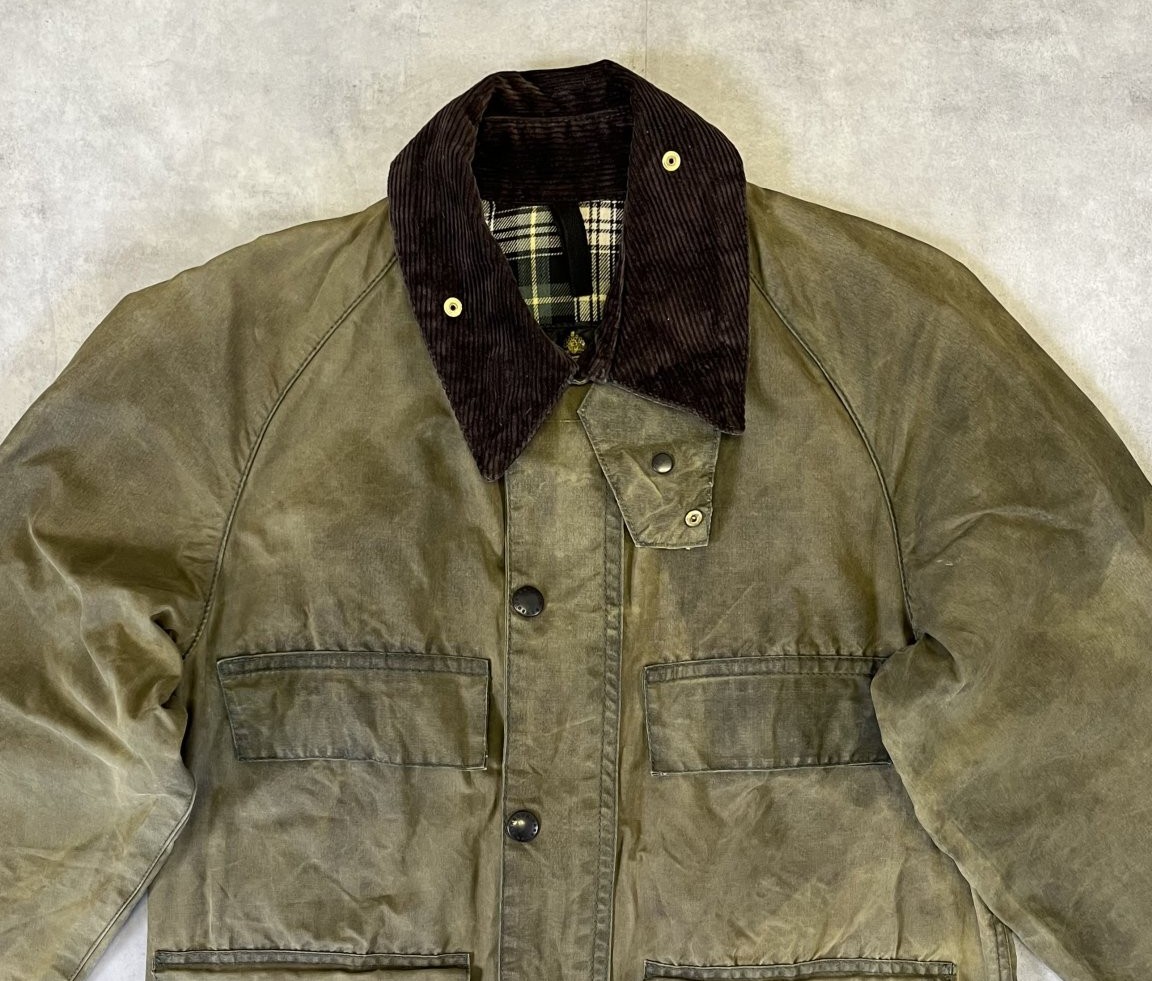 画像: 90'S BARBOUR 3クレスト "4POCKET BEDALE"  旧タグ オイルドジャケット オリーブ イングランド製 (VINTAGE)