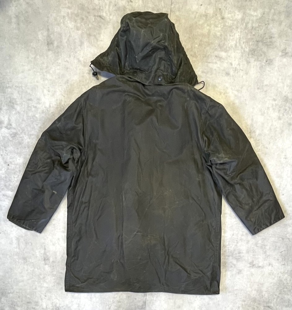 画像4: 90'S BARBOUR 3クレスト "NORTHUMBRIA" 旧タグ 裏地ウール フード付き オイルドジャケット オリーブ イングランド製 (VINTAGE)