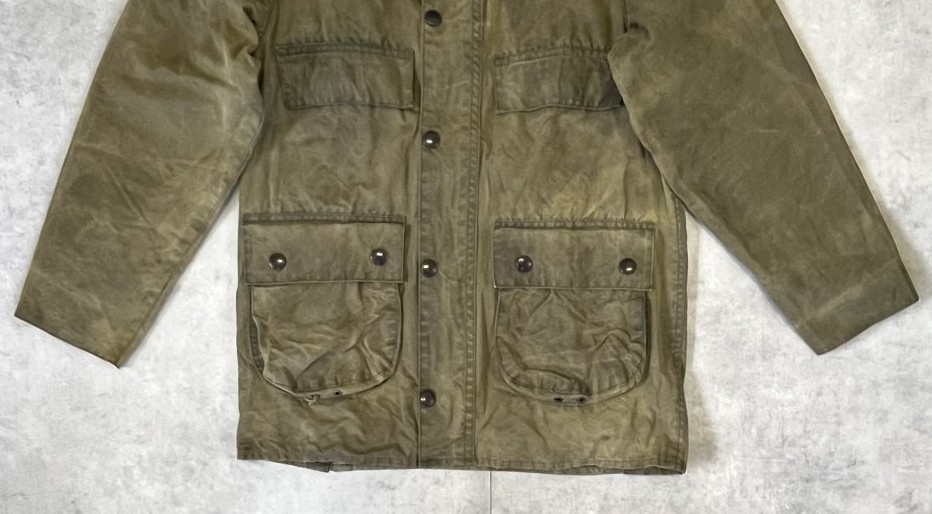 画像: 90'S BARBOUR 3クレスト "4POCKET BEDALE"  旧タグ オイルドジャケット オリーブ イングランド製 (VINTAGE)