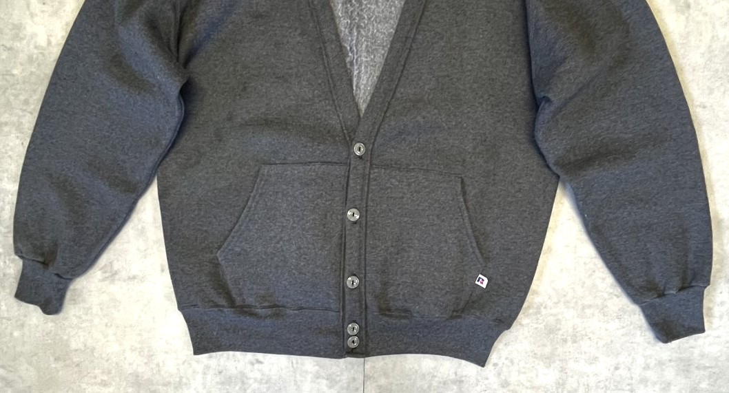 画像: 90'S RUSSELL ATHLETIC スウェット カーディガン チャコール USA製 (VINTAGE)