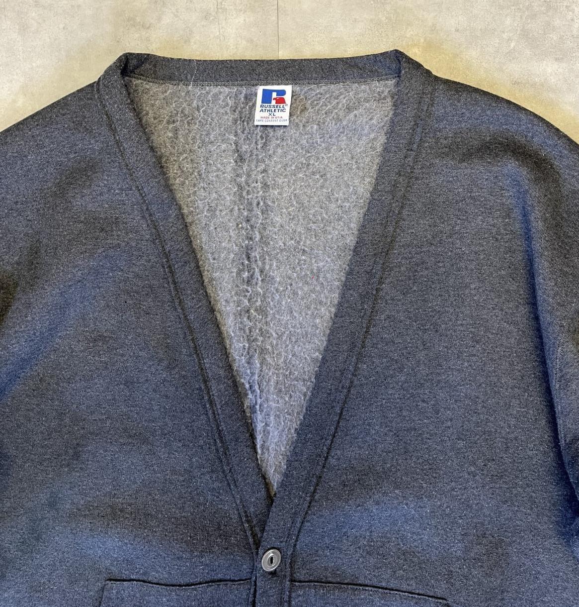 画像: 90'S RUSSELL ATHLETIC スウェット カーディガン チャコール USA製 (VINTAGE)