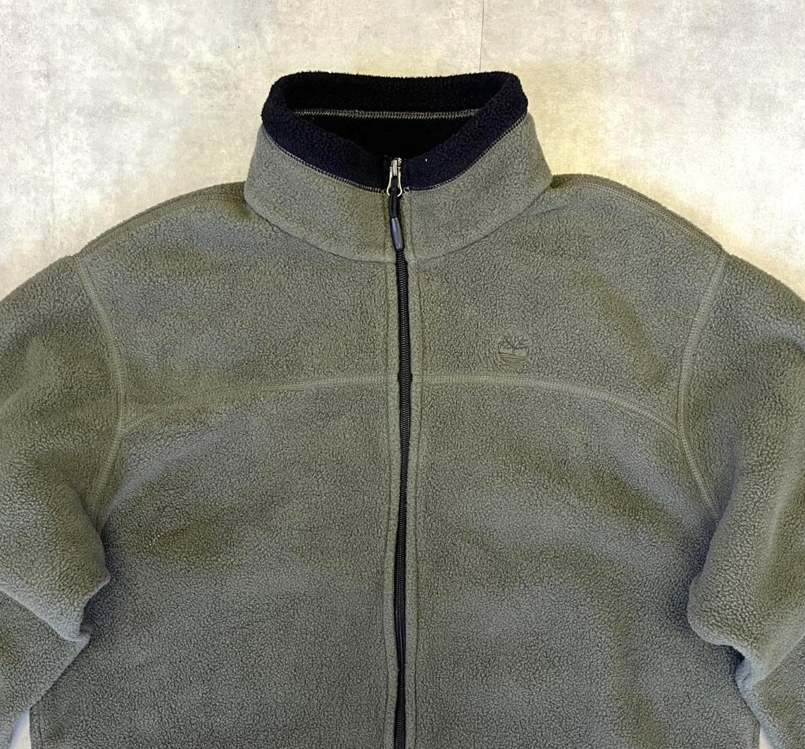 画像: 90'S TIMBERLAND フルジップ フリースジャケット オリーブ/ブラック (VINTAGE)