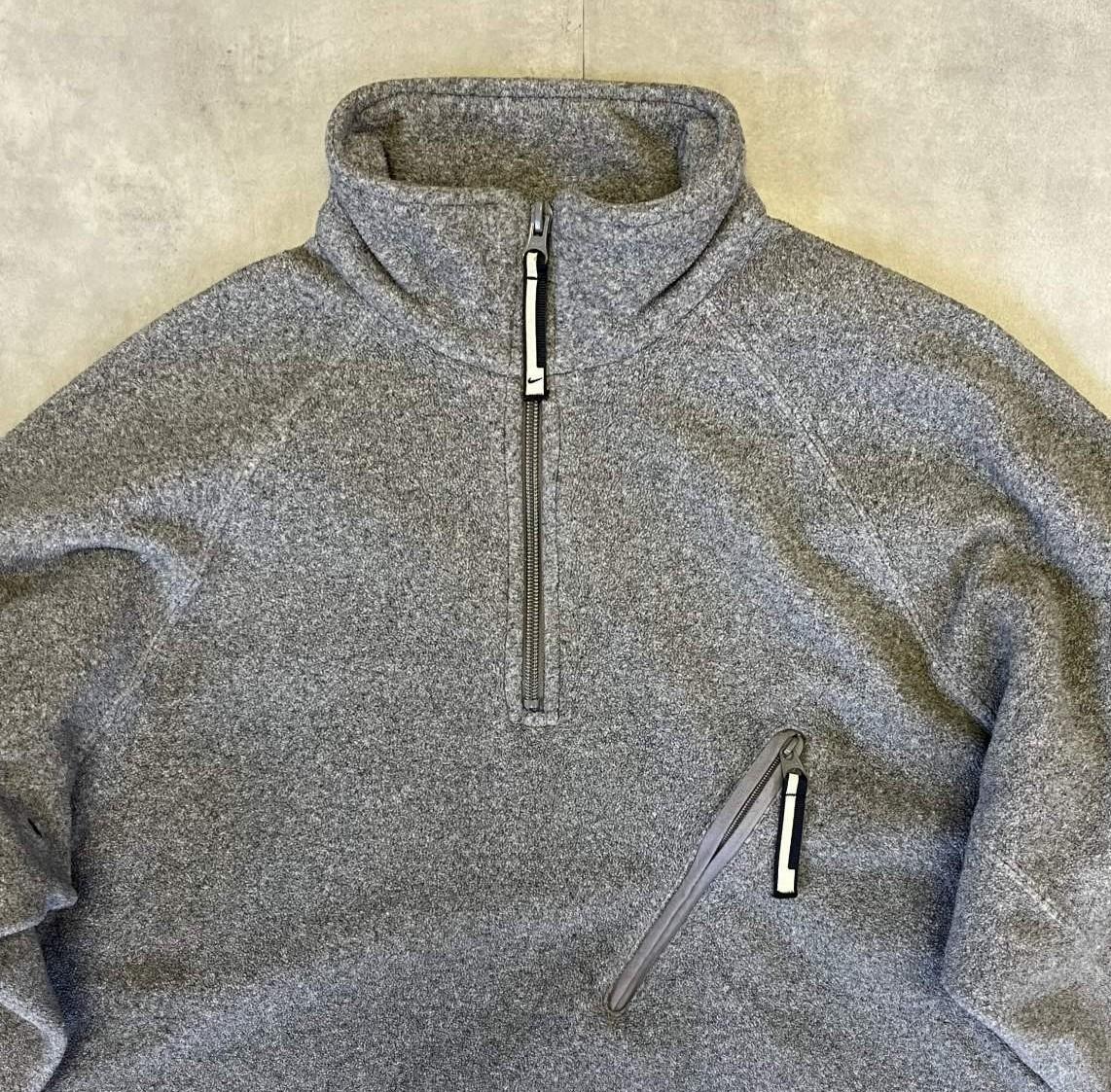 画像: 00'S NIKE 立体裁断 ハーフジップ フリースジャケット グレー (VINTAGE)