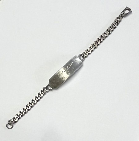 画像5: 50'S アメリカ軍 "US NAVY刻印入り" スターリングシルバー ミリタリー IDプレート チェーンブレスレット シルバー (VINTAGE)