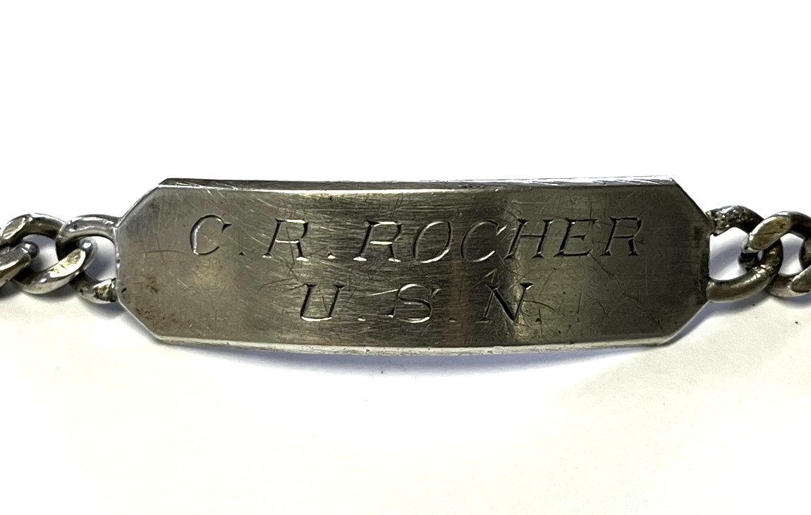 画像2: 50'S アメリカ軍 "US NAVY刻印入り" スターリングシルバー ミリタリー IDプレート チェーンブレスレット シルバー (VINTAGE)