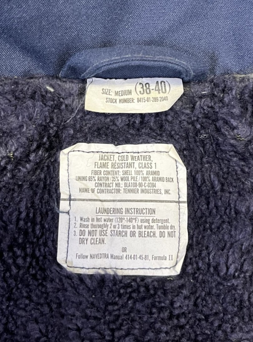 画像2: 90'S アメリカ軍 US NAVY "A-2" アラミド デッキジャケット ネイビー (VINTAGE)