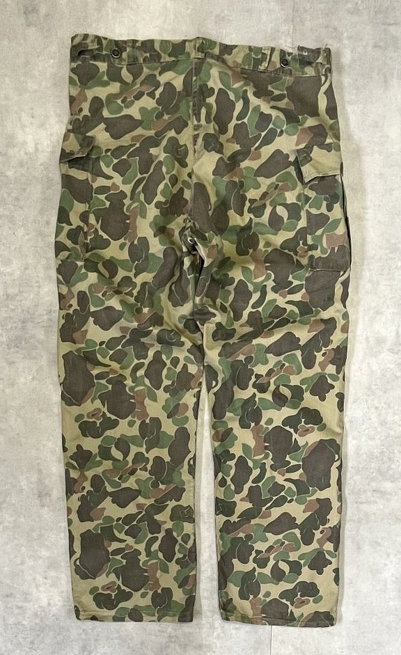 画像4: 60'S USMC 民間品 M-43 カーゴパンツ コの字留めジップ 13スターボタン ダックハンターカモ (VINTAGE)