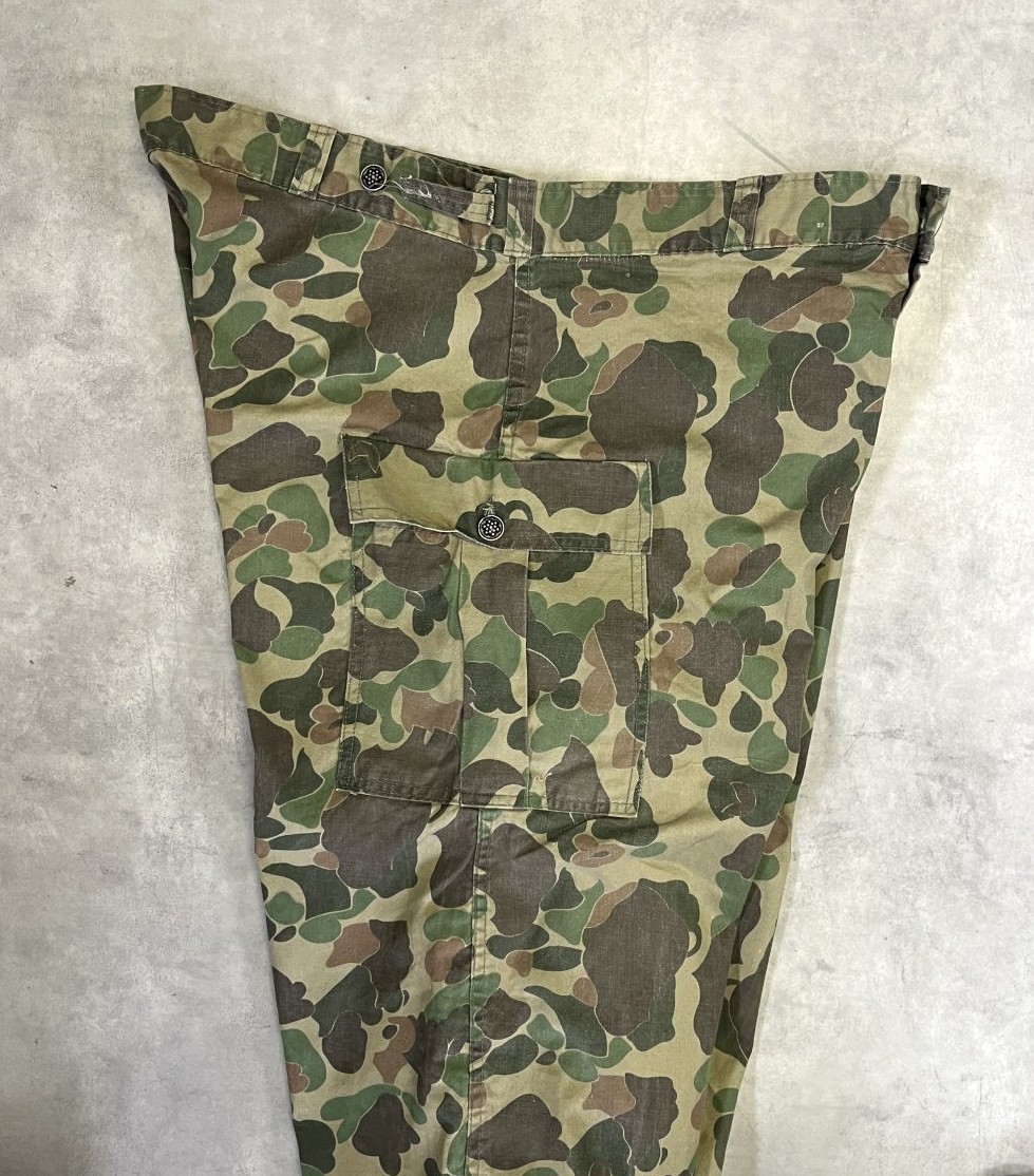 画像: 60'S USMC 民間品 M-43 カーゴパンツ コの字留めジップ 13スターボタン ダックハンターカモ (VINTAGE)