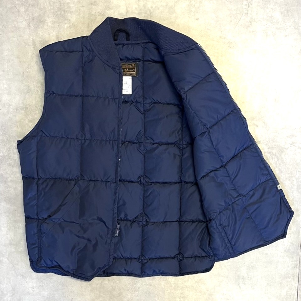 画像3: 80'S EDDIE BAUER 黒タグ グースダウン ダウンベスト ネイビー (VINTAGE)