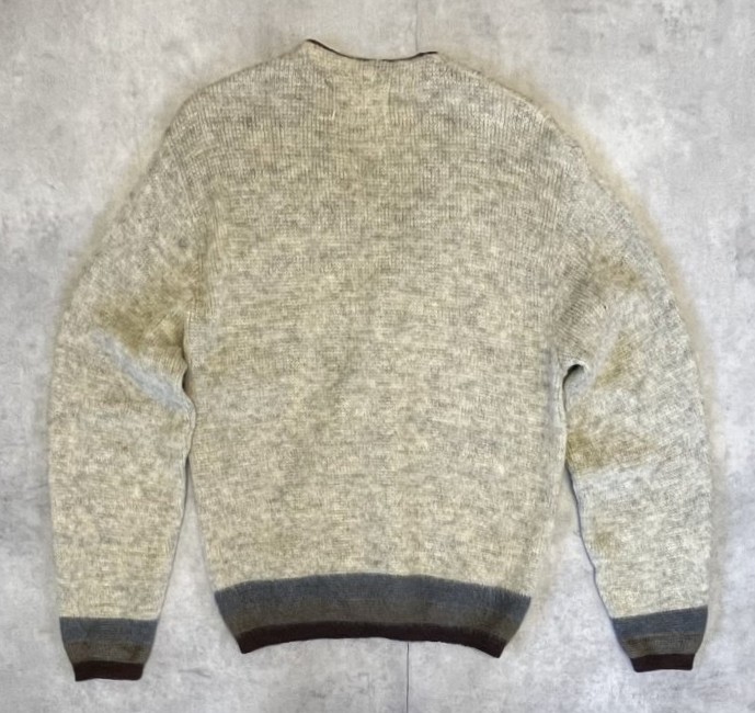 画像4: 60'S JANTZEN メタルボタン Vネック モヘアニット ナチュラル/ブラウン USA製 (VINTAGE)