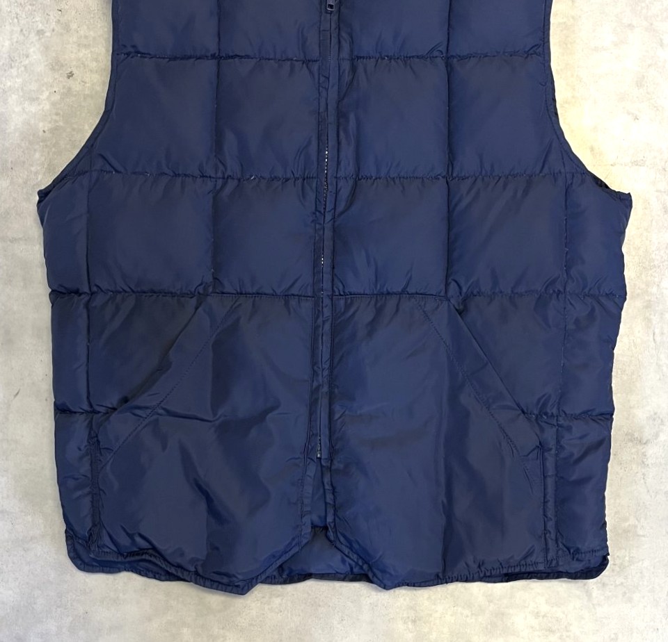 画像: 80'S EDDIE BAUER 黒タグ グースダウン ダウンベスト ネイビー (VINTAGE)