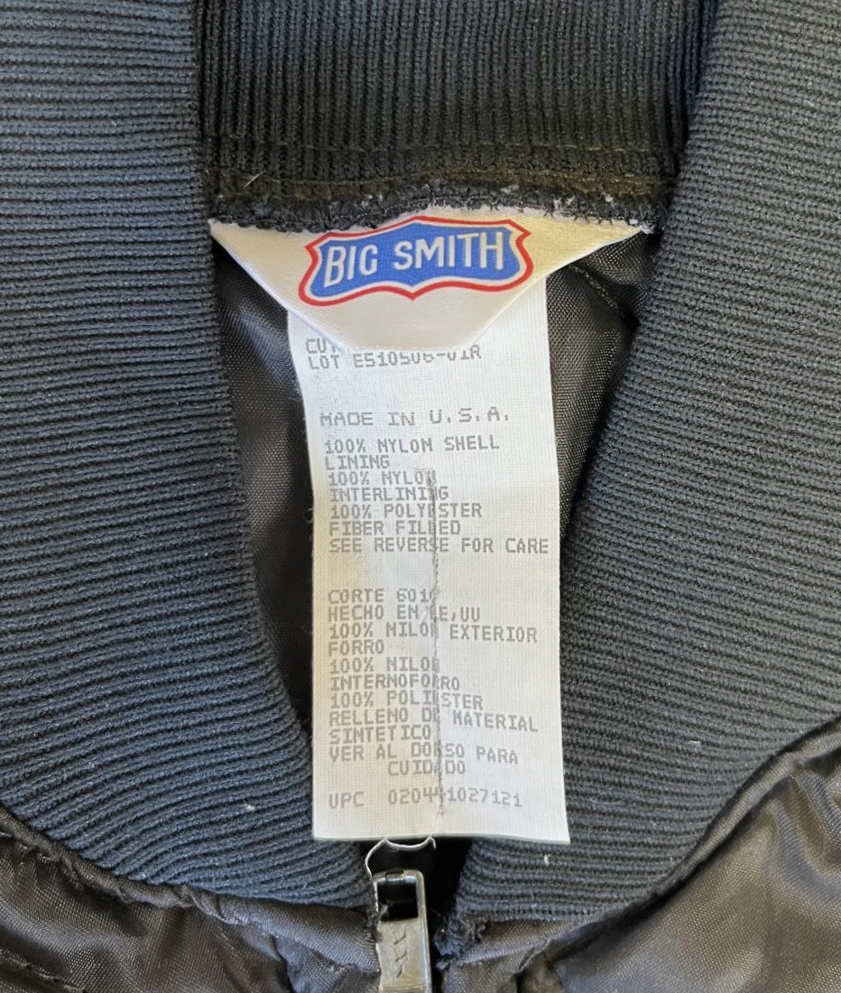 画像2: 80'S BIG SMITH 三角タグ キルティングベスト ブラック USA製 (MINT CONDITION)