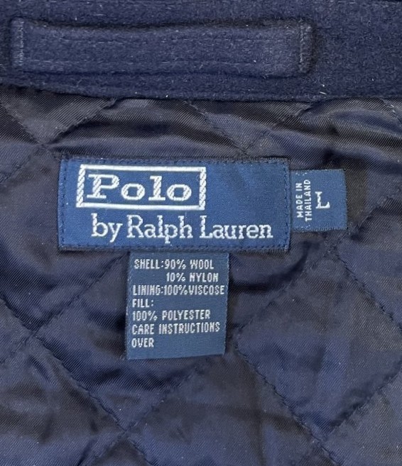 画像2: 90'S RALPH LAUREN 裏地キルティング ウール スポーツジャケット ネイビー (VINTAGE)