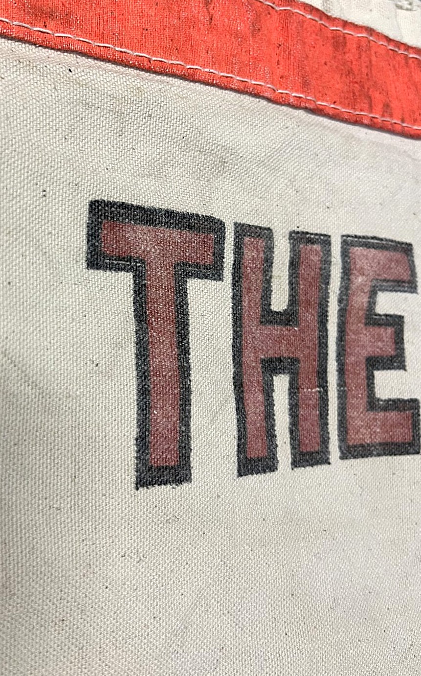 画像3: 60'S THE NEWS AND OBSERVER 染み込みプリント ニュースペーパーバッグ オフホワイト/オレンジ (VINTAGE)