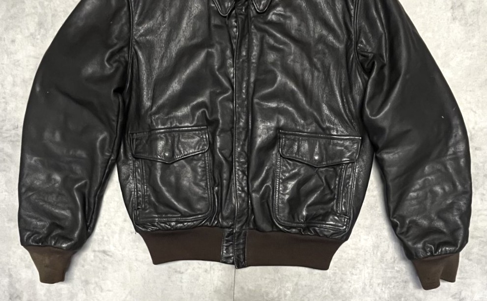 画像: 80'S LL Bean "A-2" レザー フライトジャケット ダークブラウン USA製 (VINTAGE)