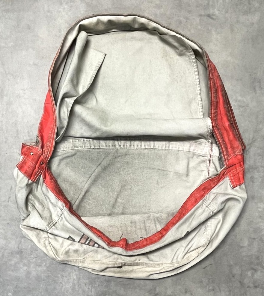 画像4: 60'S JOURNAL STAR 染み込みプリント ニュースペーパーバッグ オフホワイト/オレンジ (VINTAGE)