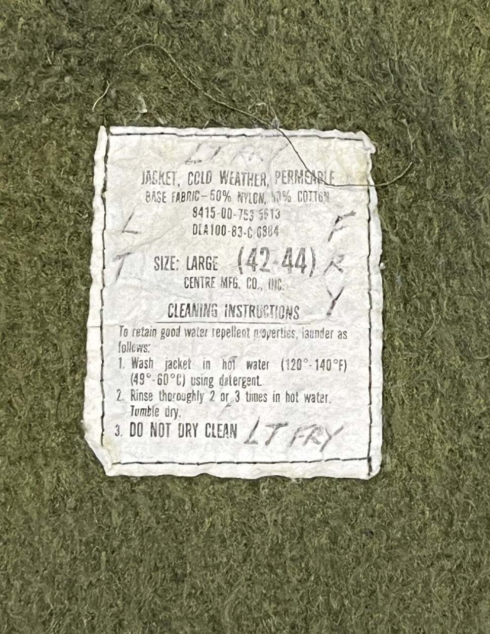 画像2: 80'S アメリカ軍 US NAVY "A-2" デッキジャケット ミリタリーグリーン (VINTAGE)