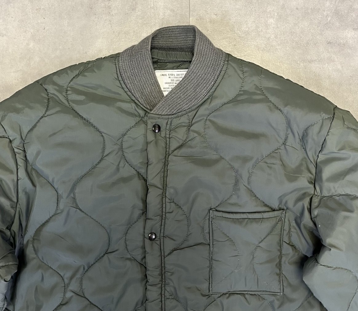 画像: 80'S アメリカ軍 USAF "CWU-9/P" キルティング ライナージャケット セージグリーン (VINTAGE) 
