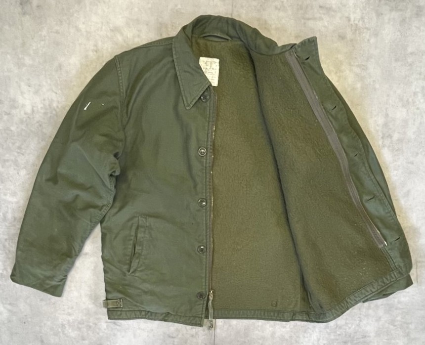 画像4: 80'S アメリカ軍 US NAVY "A-2" デッキジャケット ミリタリーグリーン (VINTAGE)