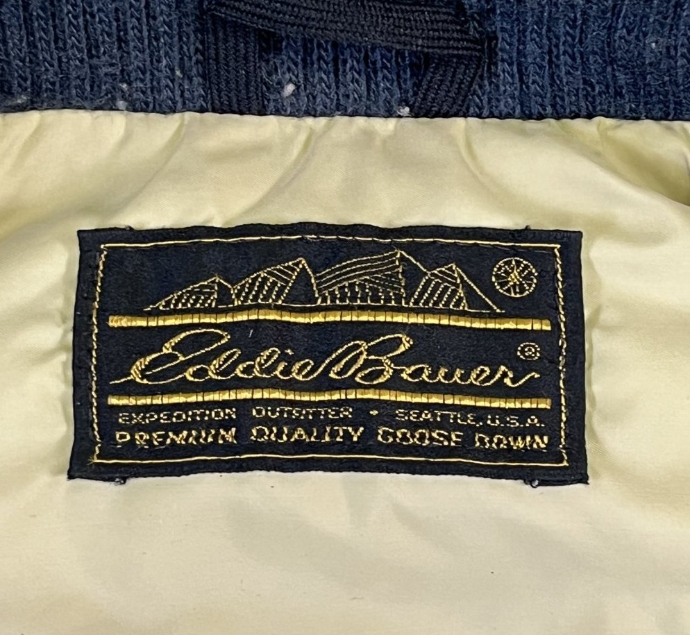 画像2: 80'S EDDIE BAUER "ALL PURPOSE" 黒タグ グースダウン ダウンジャケット ネイビー (VINTAGE)