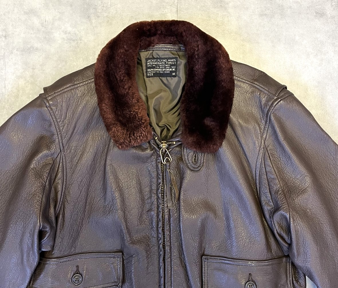 画像: 60'S アメリカ軍 US NAVY "G-1" 黒タグ MIL-J-7823C(WEP) レザー フライトジャケット ブラウン (VINTAGE) 