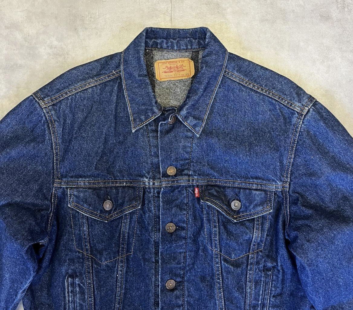 画像: 80'S LEVIS "70506" スモールe 4thモデル 裏地ブランケット デニムジャケット インディゴ USA製 (VINTAGE)