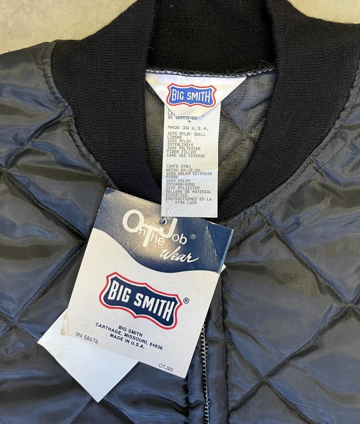 画像2: 80'S BIG SMITH 三角タグ キルティングベスト ブラック USA製 (DEADSTOCK)