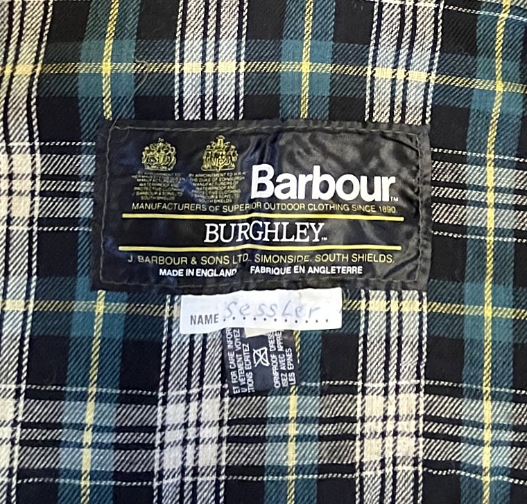 画像2: 80'S BARBOUR 2クレスト "BURGHLEY" 旧タグ オイルドコート オリーブ イングランド製 (VINTAGE)