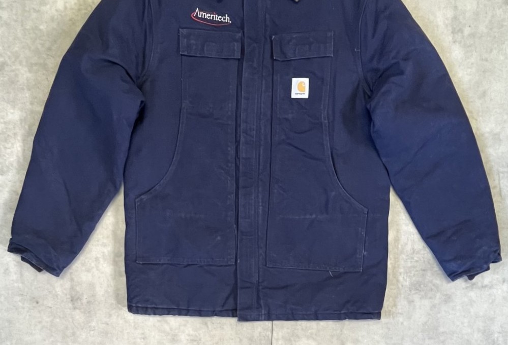画像: 80'S CARHARTT "TRADITIONAL COAT" 裏地キルティング ダックジャケット ネイビー USA製 (VINTAGE)