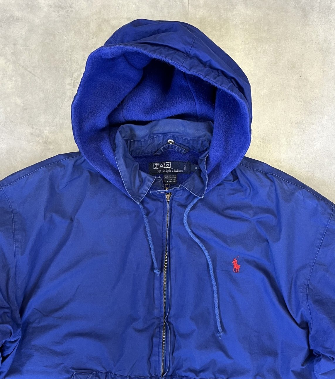 画像: 90'S RALPH LAUREN チンスト付き フード付き 裏地フリース ドリズラージャケット ダークブルー (VINTAGE)