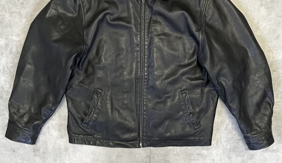 画像: 00'S GAP 旧タグ 裏地キルティング レザー ドリズラージャケット ブラック (VINTAGE)