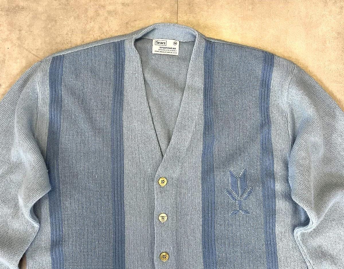 画像: 60'S SEARS アクリル カーディガン サックスブルー (VINTAGE) 