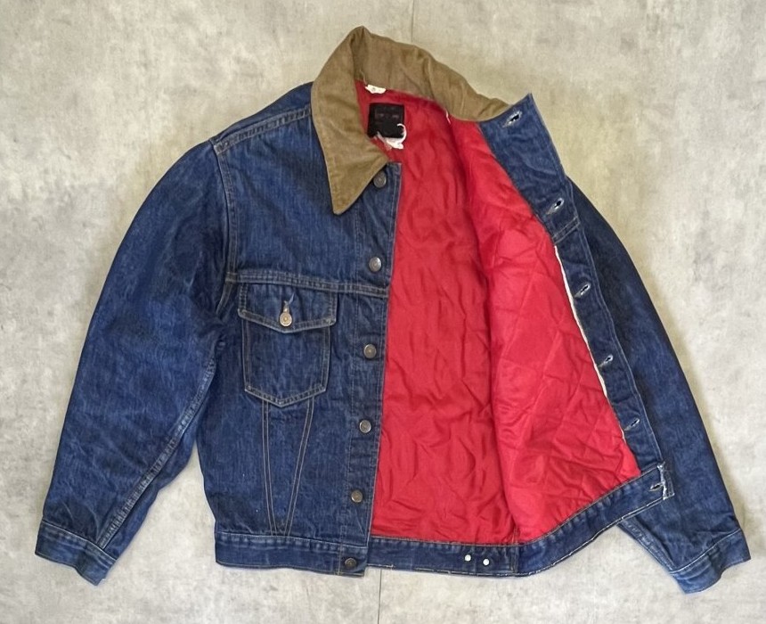 画像4: 70'S ROEBUCKS 裏地キルティング 耳付きデニムジャケット インディゴ (VINTAGE)