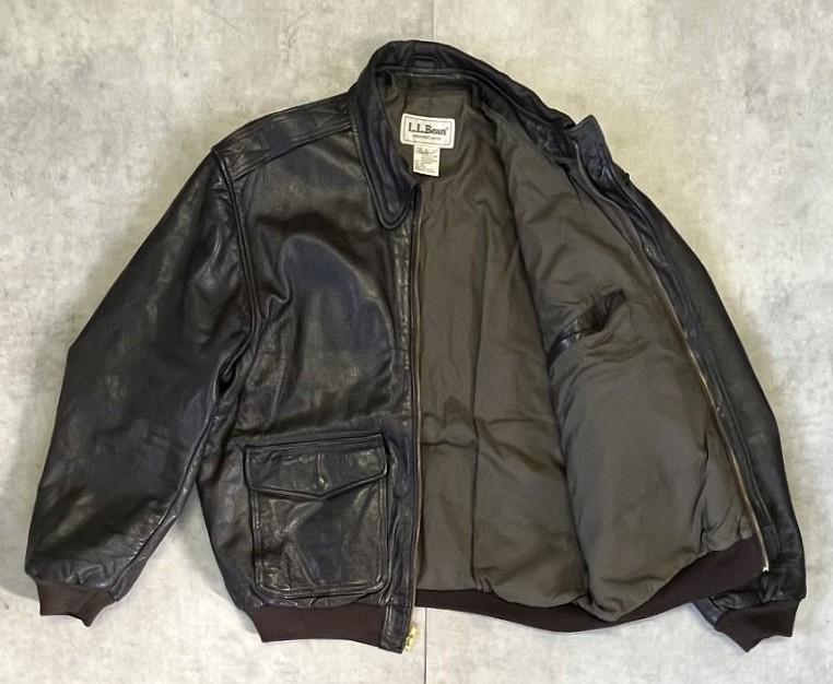 画像3: 90'S LL Bean "A-2" レザー フライトジャケット ダークブラウン USA製 (VINTAGE)