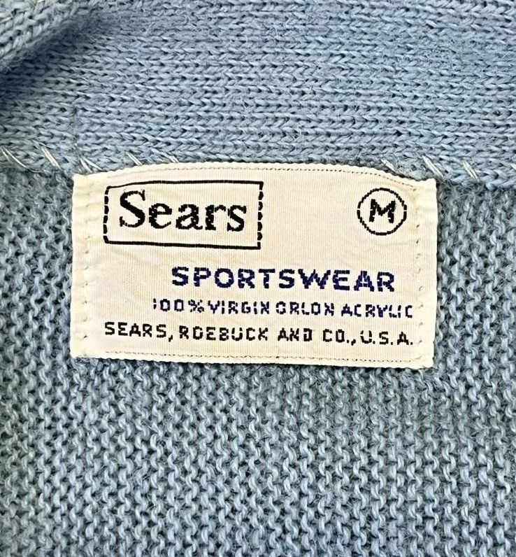 画像2: 60'S SEARS アクリル カーディガン サックスブルー (VINTAGE) 