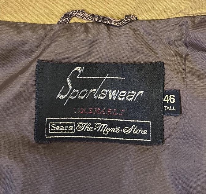 画像2: 70'S SEARS チンスト付き スタンドカラー ドリズラージャケット TALONジップ ライトブラウン (VINTAGE)