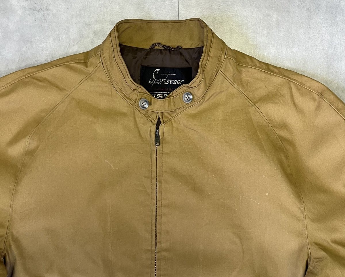 画像: 70'S SEARS チンスト付き スタンドカラー ドリズラージャケット TALONジップ ライトブラウン (VINTAGE)