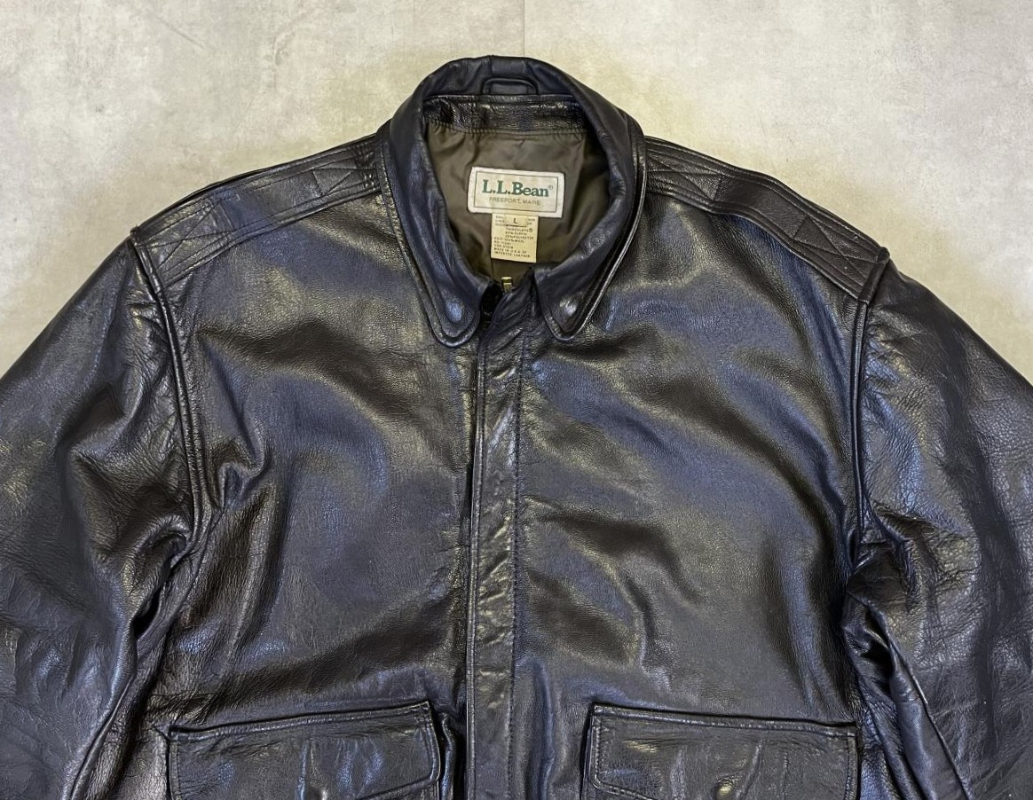 画像: 90'S LL Bean "A-2" レザー フライトジャケット ダークブラウン USA製 (VINTAGE)