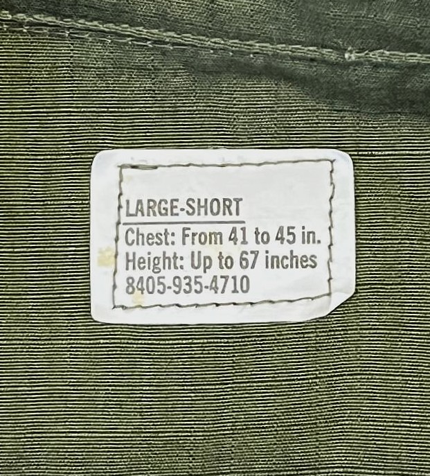 画像2: 60'S アメリカ軍 US ARMY "JUNGLE FATIGUE" リップストップ ファティーグジャケット L-SHORT (DEADSTOCK)