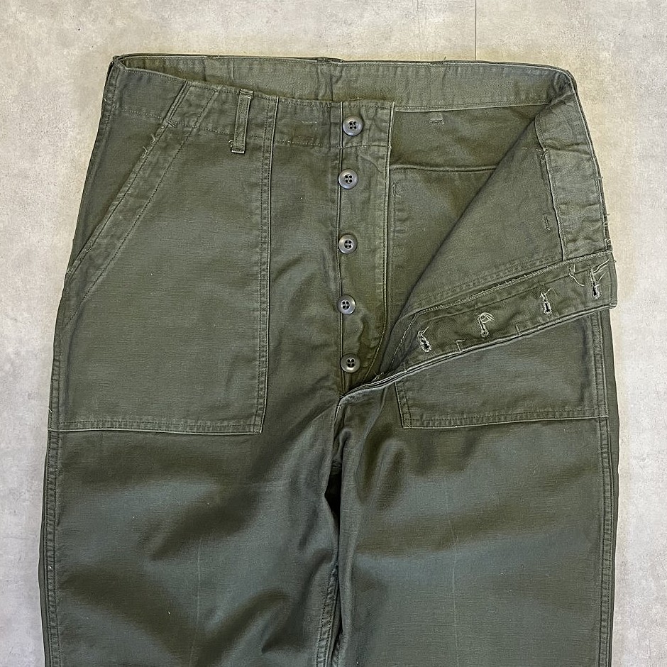画像: 70'S アメリカ軍 US ARMY "OG107" コットンサテン ベイカーパンツ ミリタリーグリーン (VINTAGE)