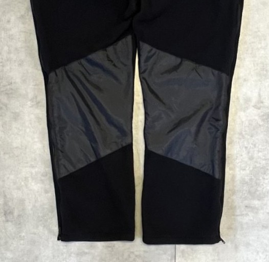 画像: KENYON サイドジップ付き フリースxナイロン パンツ ブラック USA製 (VINTAGE)